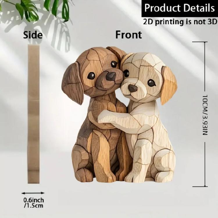 Carved Wooden Cats/Dog Figurines Table Ornament Cats/Dog Statue Sculptures Collectibles Home Decors Art Carving Work