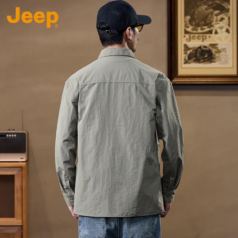 JEEP Men's Loose Fit Long Sleeve Casual Shirt