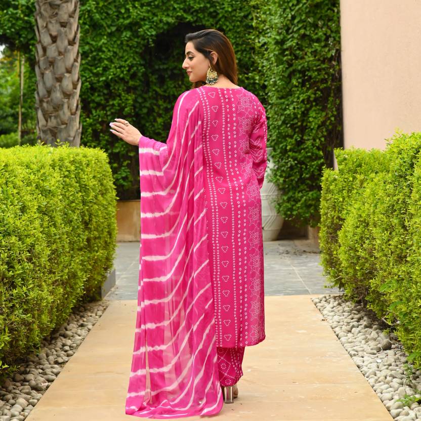 Indian Pakistani Salwar Kameez Party Wear Women Cotton Rayon Kurta Palazzo Dupatta Set Top Tunic