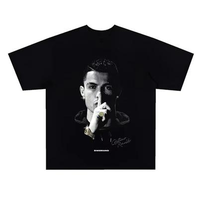 2026 Sommer Cristiano Ronaldo Fußball-Superstar Super Mode Bedrucktes Kurzarm-T-Shirt Herren Used-Look Baumwolle Damen T-Shirt