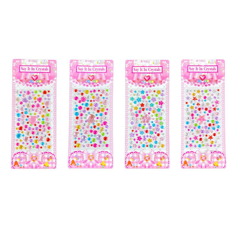 Children's 3D Princess Cartoon Diamond Gem Stickers - Cute Acrylic Crystal Toys