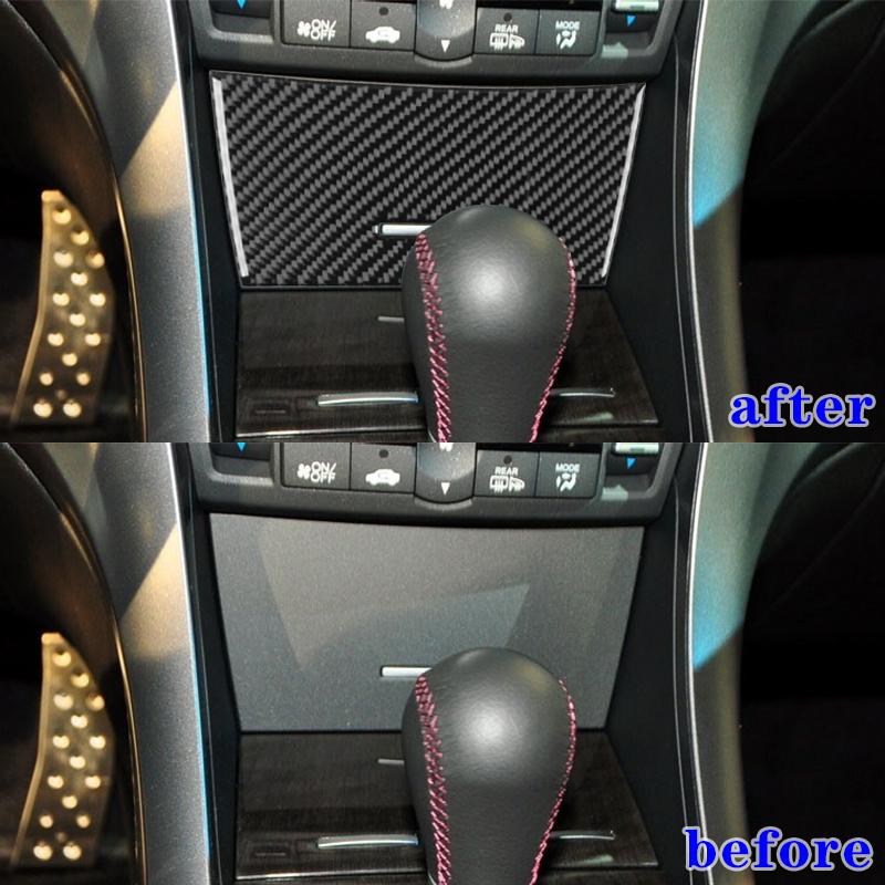 Real Carbon Fiber Sticker For Acura TSX 2009-2014 Center control storage Panel Trim Cover Car Interior Accessories