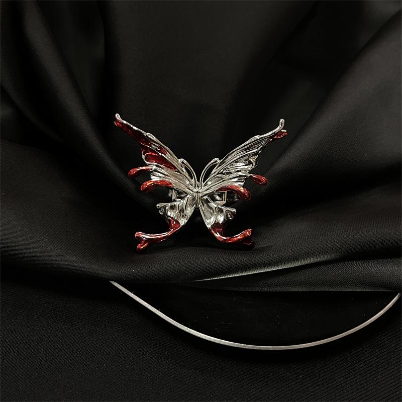 Butterfly Language Series Heavy Industry Butterfly Ring Women'S Niche Design Sense Advanced Purple Jewelry Personality French Index Finger Ring