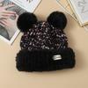 Korean Version of Autumn and Winter Hat for Women's Cute Ear Big Head Wool Hat Fashionable and Versatile Plus Velvet Warm Knitted Hat