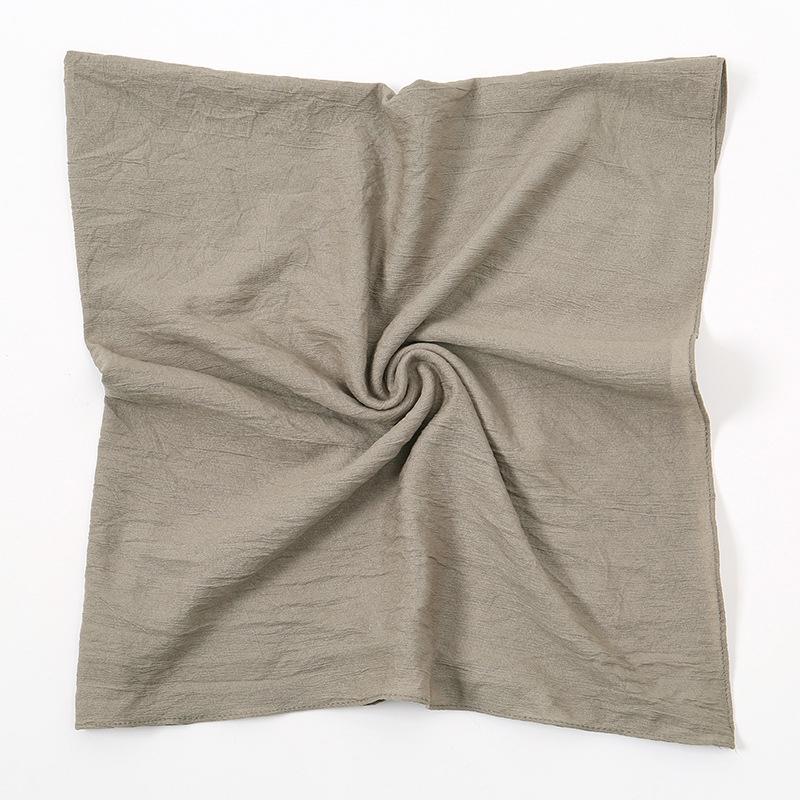 Einfarbiger weicher atmungsaktiver Polyester-Quadratischer Schal - Damen Europäischer/Amerikanischer Kopfschal, Lässiger Sonnenschutz Dekorativer Seidenschal