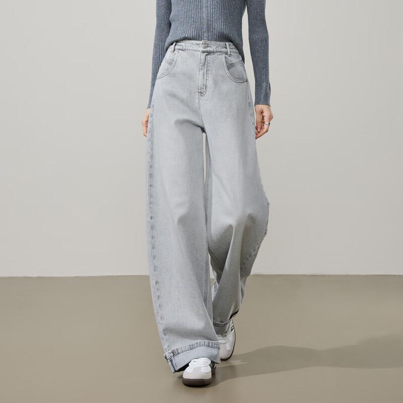 ESE-Y Women s Retro Wide-Leg Turn-Up Jeans 29S