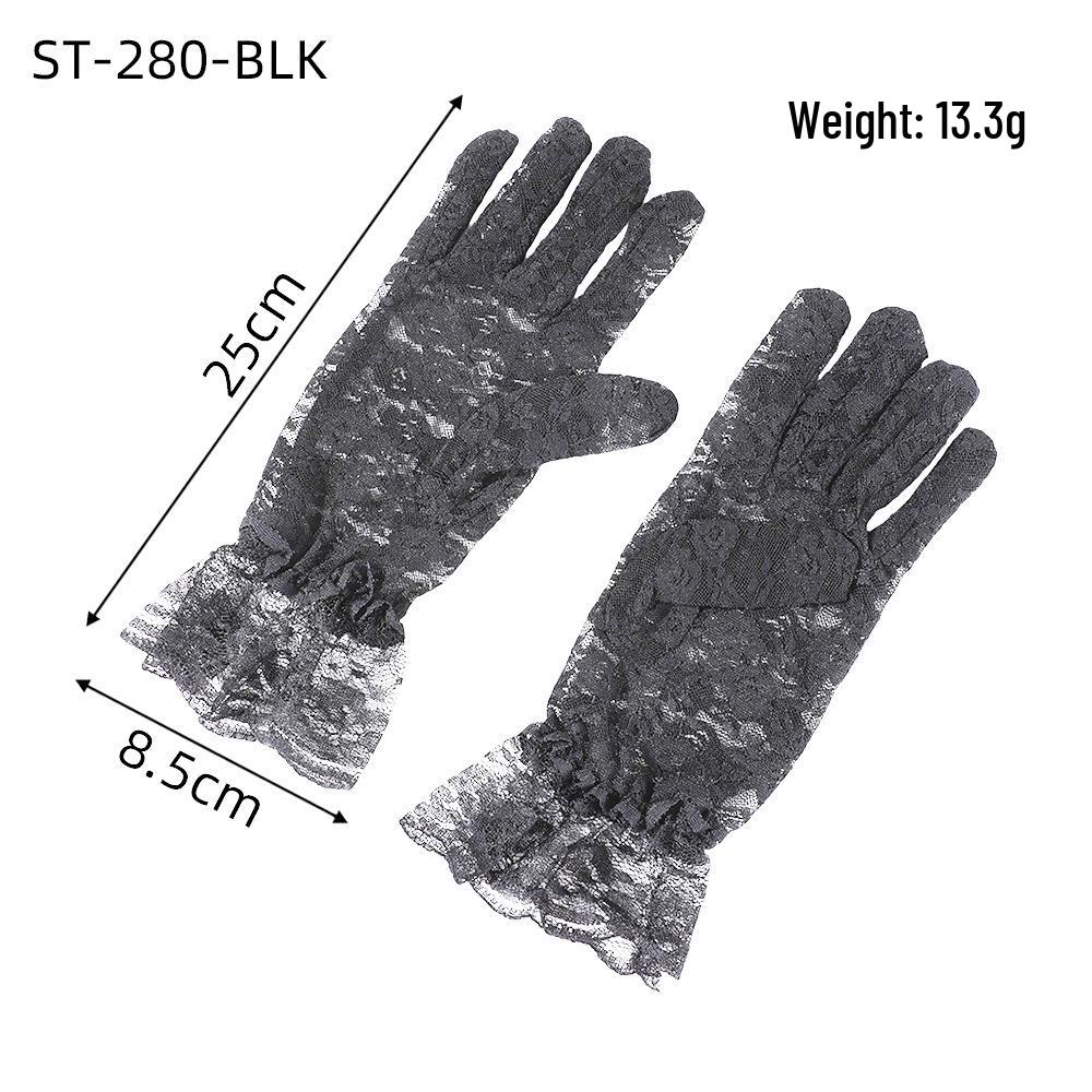 European White Lace Wedding Flower Girl Umbrella - Small Size with Stainless Steel Long Handle.