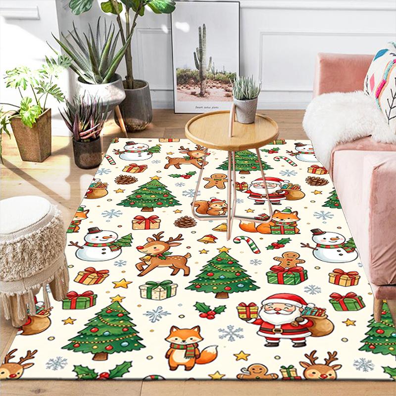 1Pc Christmas Holiday Rug Office Carpet Indoor Outdoor Doormat Nonslip Soft Living Room Christmas Halloween Gift D922202