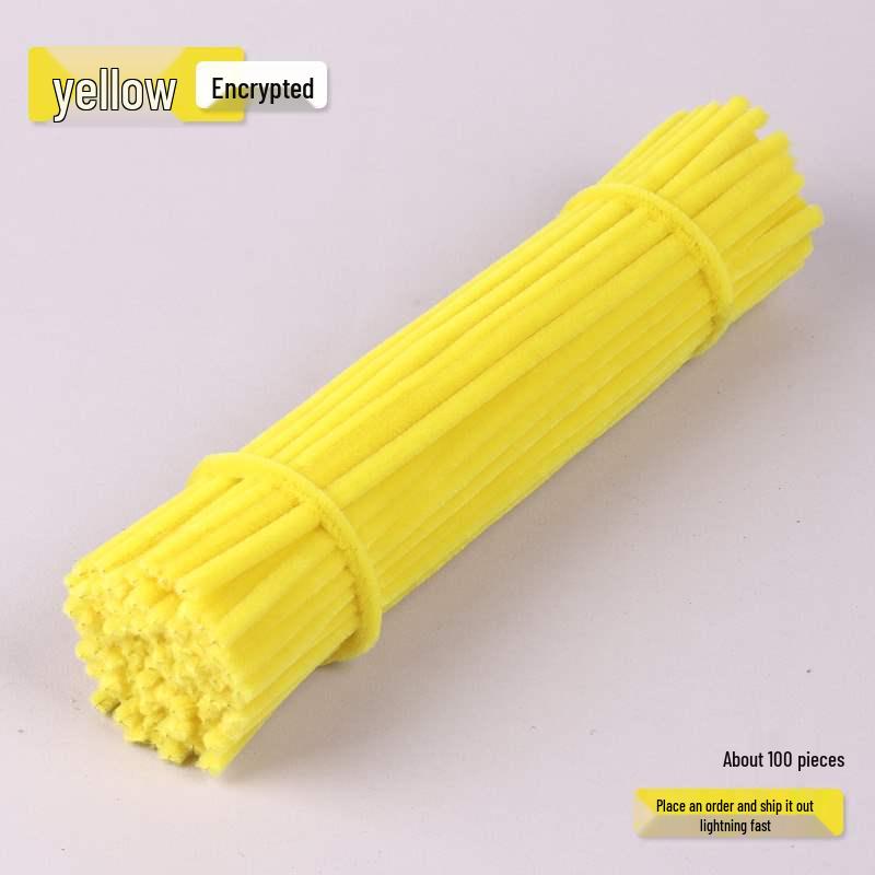 Encrypted Pipe Cleaners: Dense, Thickened 8mm White Strips with Mixed Colors for Handmade DIY Bouquets