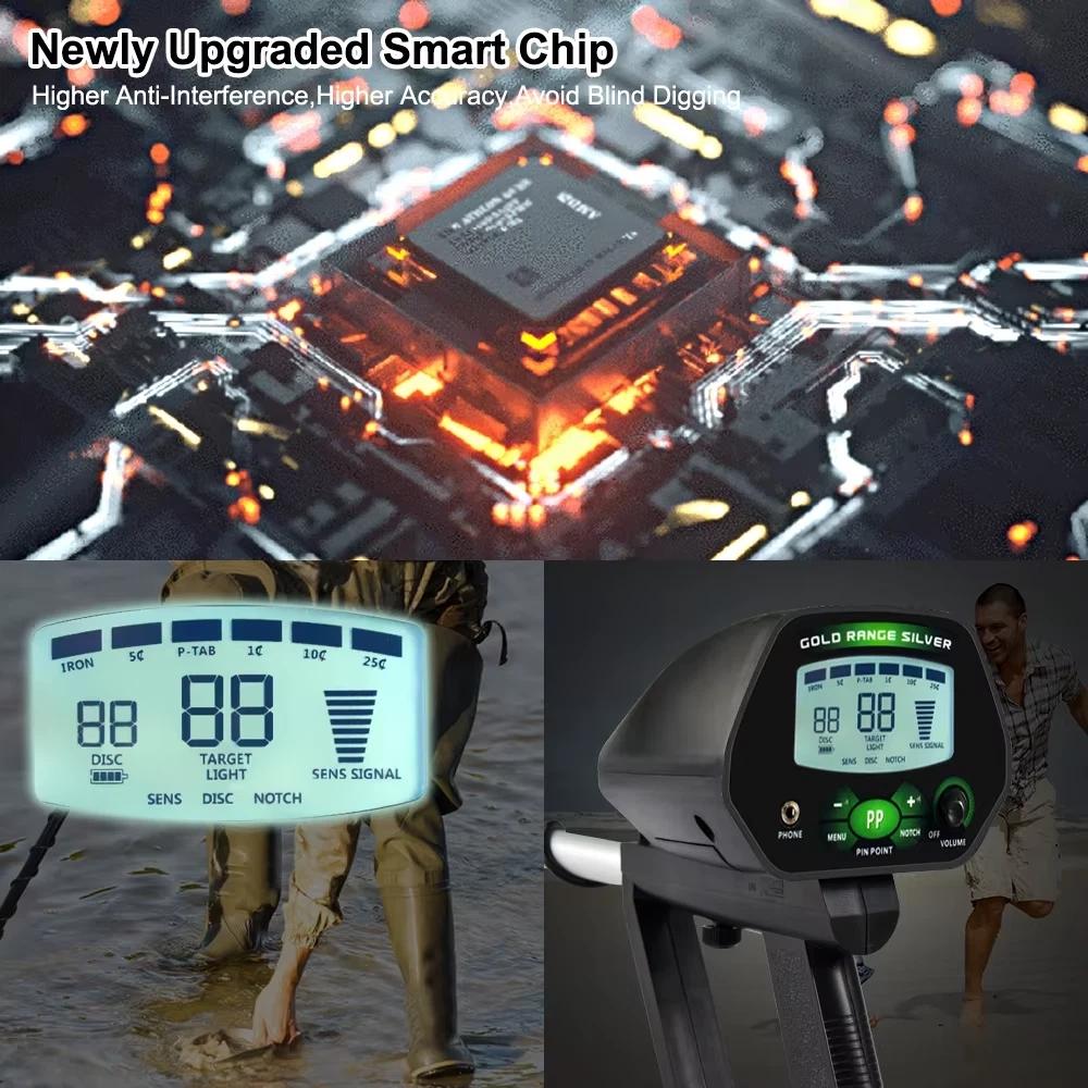 MD-4090 High Sensitivity Underground Metal Detector LCD Metal Detector with 8.5” High Quality Waterproof Search Coil Adjustable