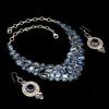 AAA+ Kyanite Cabochon Gemstone Jewelry Necklace &Earrings 18-20''
