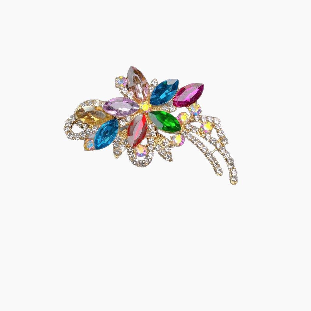 Elegant Women's Crystal Brooch: Anti-exposure Corsage Pin with Diamond Accents