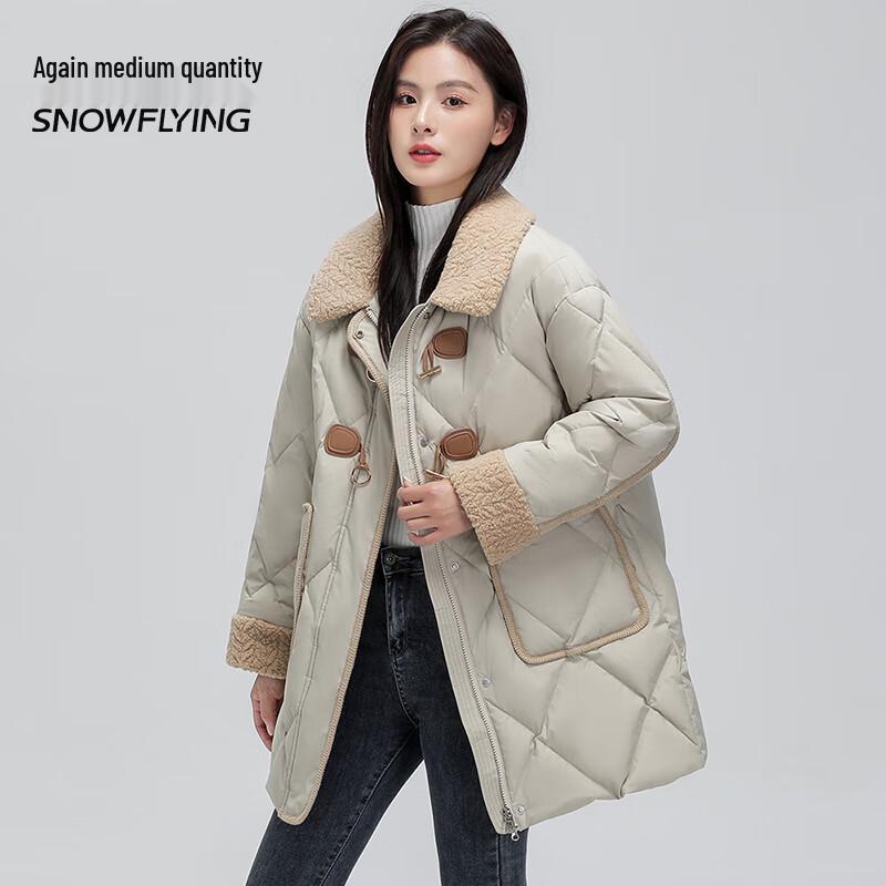 

Женский повседневный пуховик XueZhongFei с лацканами, с панельной строчкой X30147042F S