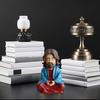Meditating Cartoon Jesus Figurine Hand-Painted Jesus Statue Sculpture Religious Easter Christmas Desktop Decoration Ornament