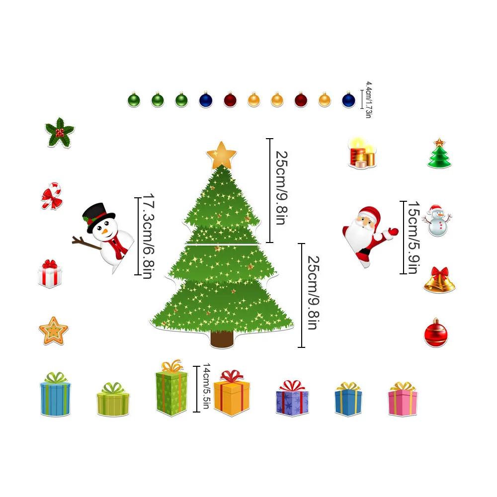 Magnetic Christmas Tree for Refrigerator,Xmas Decal Waterproof Magnet Sticker Refrigerator Stickers Decoration