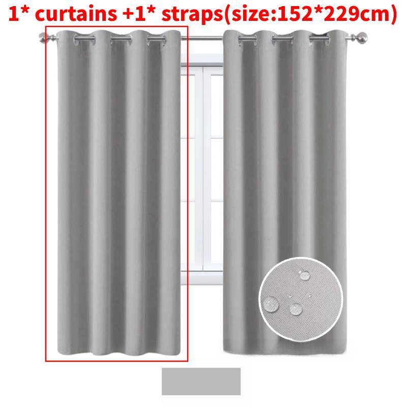 Nordics Full Blackout Solid Color Curtain With Polyester Fabric For Living Room And Bedroom Windows