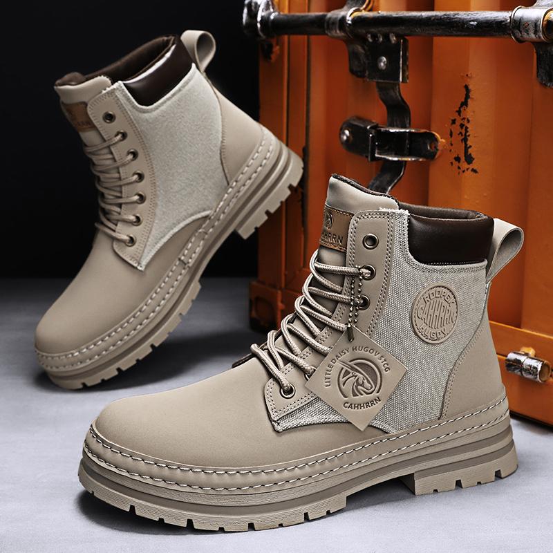Fashion CYYTL Men Boots Winter Casual Shoes Designer Luxury Platform Cowboy Chelsea Tactical Military Work Safety Leather Ankle Sneakers