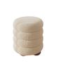 Sherpa Round Vanity Stool, Light Luxury Cream Style Simple Plush Stool for Makeup Table, Your Home Bedroom Dressing