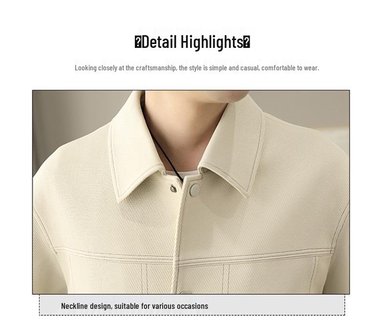 Men's 2026 Spring New Contrast Stitching Lapel Jacket - Korean Style Casual High-End Outerwear