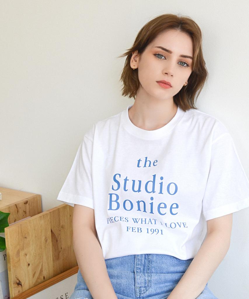 BONIEE Big Typo Slogan Graphic T-Shirt White