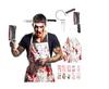 Halloween Black and White Terror Played Butcher Cosplay with Bloody Non Woven Apron Trick Prop
