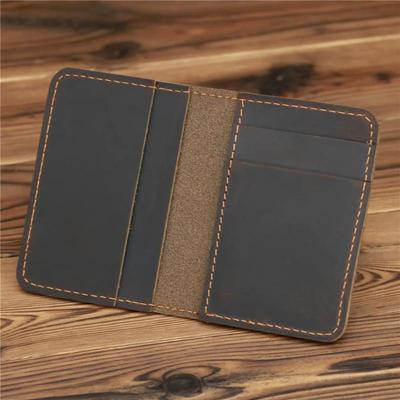 Nouveauté Portefeuille Homme Vintage en Cuir Véritable Porte-Cartes de Crédit Petit Portefeuille Sac à Argent Étui pour Carte d'Identité Mini Portefeuille pour Homme