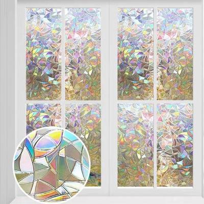 1 Roll Sun Catcher Αυτοκόλλητο Παραθύρου PVC Προστασία Απορρήτου Rainbow Crescent Moon γυαλί Κάλυμμα Στατικού παραθύρου Διακοσμητικό φιλμ Αυτοκόλλητο
