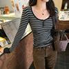 Women's Spicy Girl Slim Fit Striped Long Sleeve Top - New 2026 Style