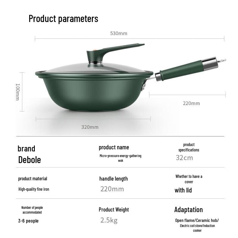 Debolai Red Dot Micro-Pressure Wok