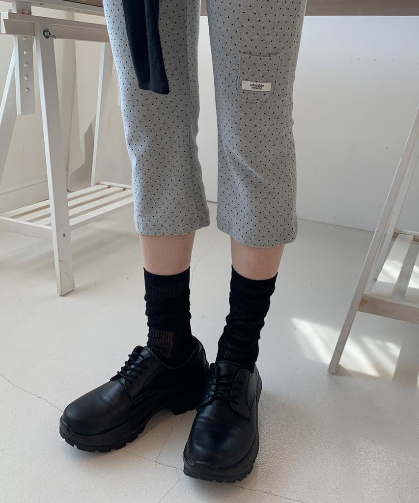 RONRON Dot Wrap Capri Pants Gray