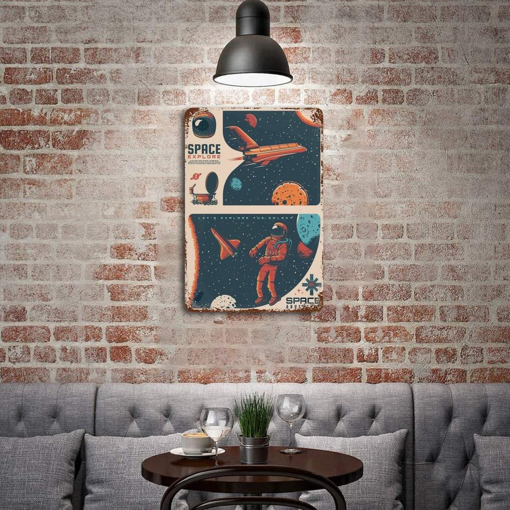 1PC Vertical Vintage Rusted Patina Tin Poster, 20x30cm or 30x40cm, Retro Metal Wall Sign for Restaurant Cafe Garage Bar or Home Decoration