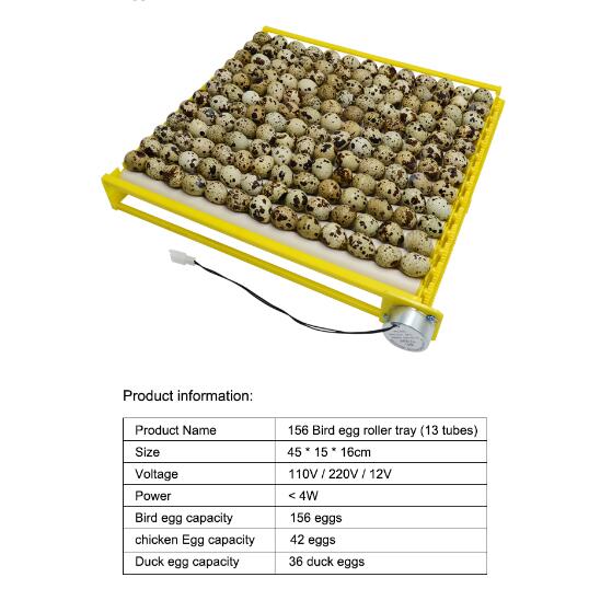 Automatic Eggs Incubator 360° Rotary Egg Turner Roller Tray Egg Hatching Incubator Duck Quail Bird Poultry Accessory for Farm