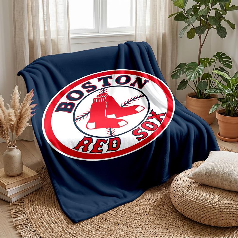 Boston Red Sox Flannel Fleece Blanket Cozy Warm Throw Blanket For Couch Bed Travel All Season Use