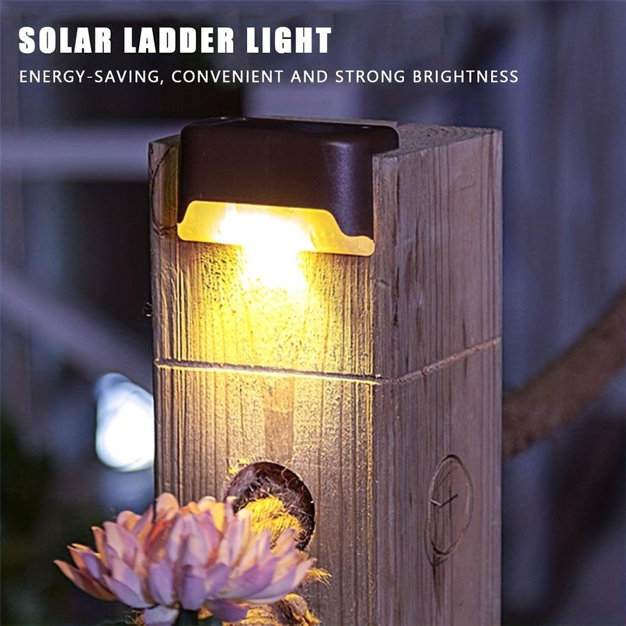 4PCs Of Solar Step Warm Light Railing Fence Lamp Outdoor Garden Light Stair Wall Decorative Control Waterproof For Parks Bridges