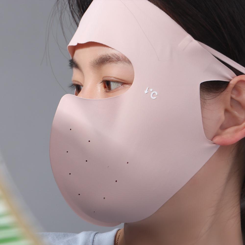 Anti-UV Ice Silk Sunscreen Mask Eye Corner Protection Driving Face Cover Face Gini Mask  Outdoor
