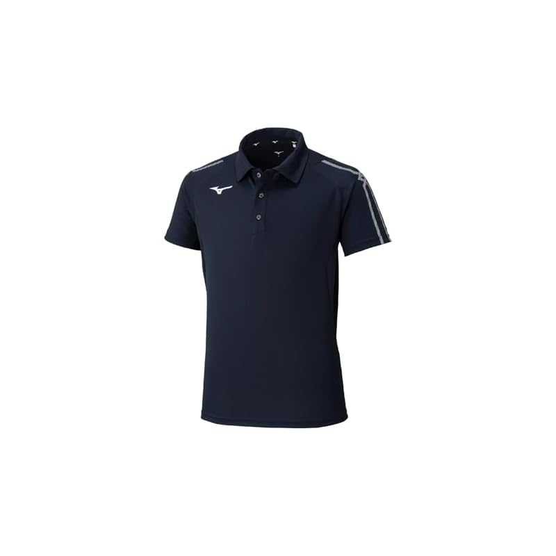Training wear polo shirt, moisture-wicking, quick-drying, 32MAC176, unisex, deep navy, XL