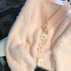 Frühlings- und Herbst-Strickjacke Imitation Nerzfell Pullover Süße Bonbonfarbe Blumenmuster Modischer Kleiner Einfall Temperament Damenmantel