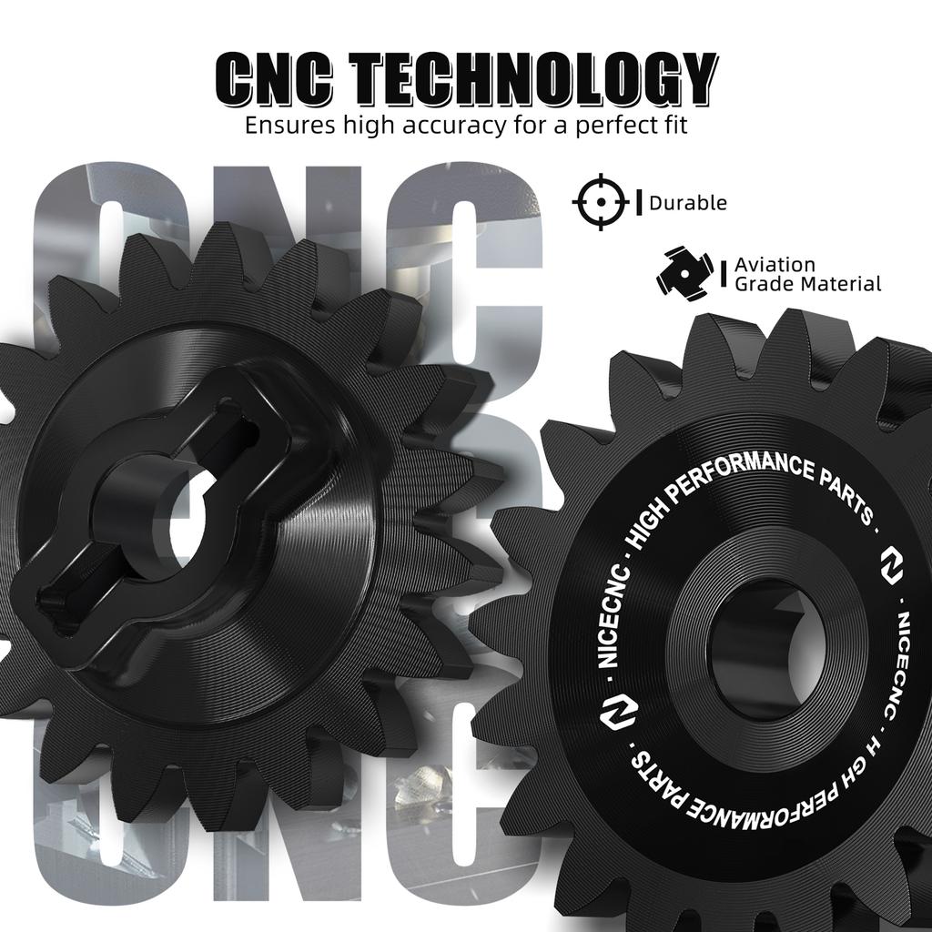 For Honda TRX450R Kick Start 2006-2009 Oil Pump Drive Gear ATV TRX450ER Aluminum Alloy Improving Oil Flow Rate & Cooling Effect