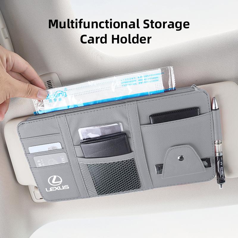 Car Sun Visor Wallet Card Bag Cover Sunglasses Holder For Lexus RX330 IS250 Ct200h ES300h RX350 IS300h Auto Accessories Keychain
