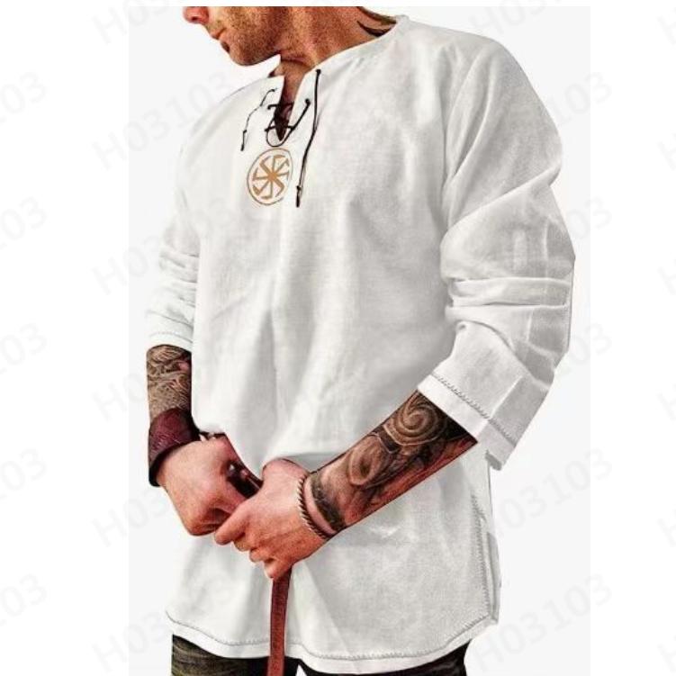 

Мужская весенне-летняя повседневная рубашка с длинным рукавом из хлопка и льна XL