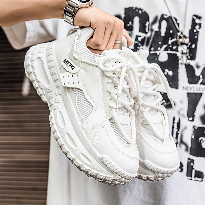 New Fashion Men 's Four Seasons Comfortable Thick Sole Shoes Students BoysTrending Soft Sole Breathable Casual Running Sneakers