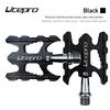 Litepro Lightweight Aluminum Alloy Bike Pedals Du Bearing Non Slip Pedal Pins Compatible With Folding Road Mountain Bikes Cyclin