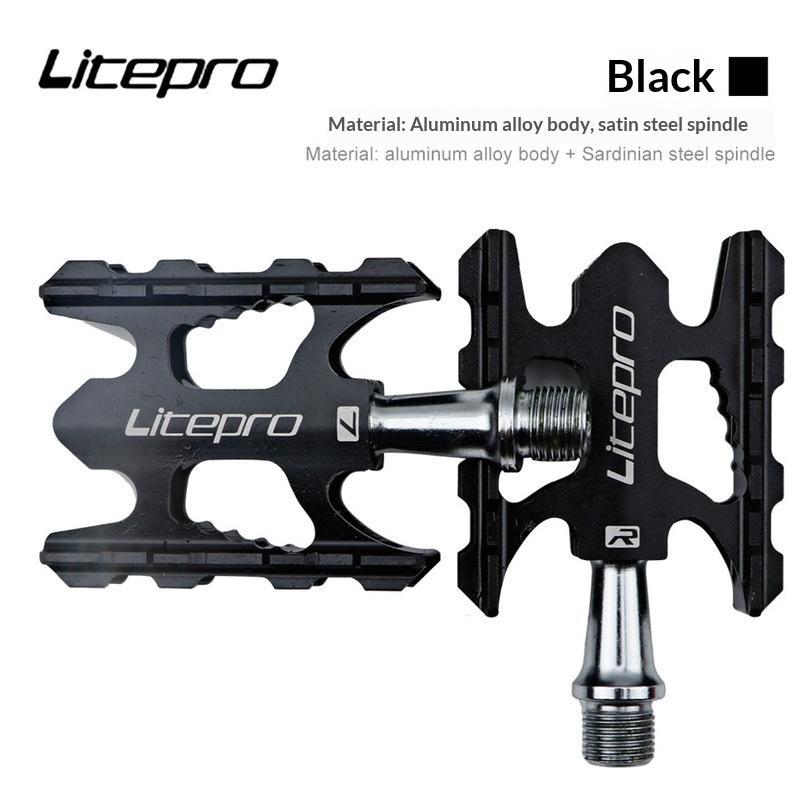 Litepro Lightweight Aluminum Alloy Bike Pedals Du Bearing Non Slip Pedal Pins Compatible With Folding Road Mountain Bikes Cyclin