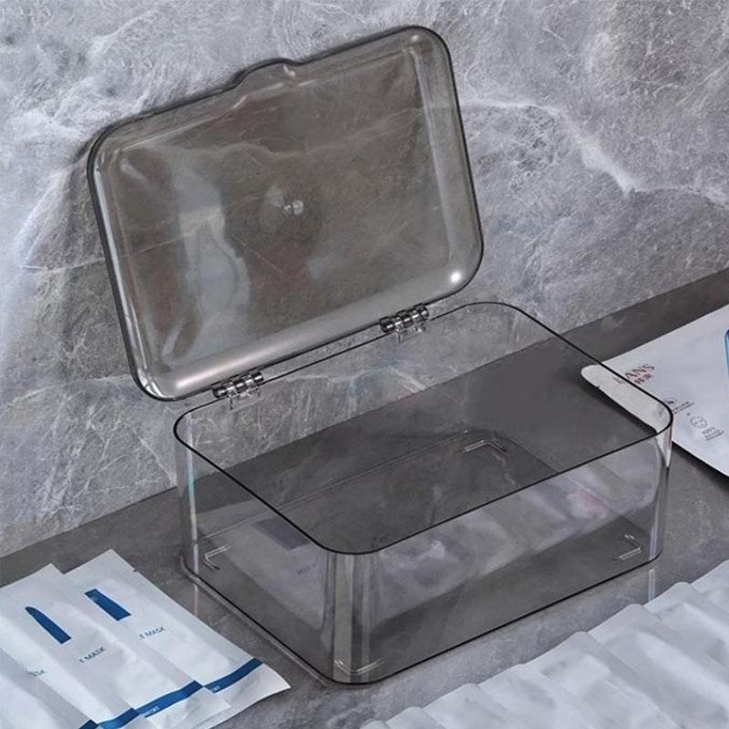 Transparent Desktop Cosmetic Storage Box With Lid Waterproof Dustproof Acrylic Desktop Organization Jewelry Make Up Organizer