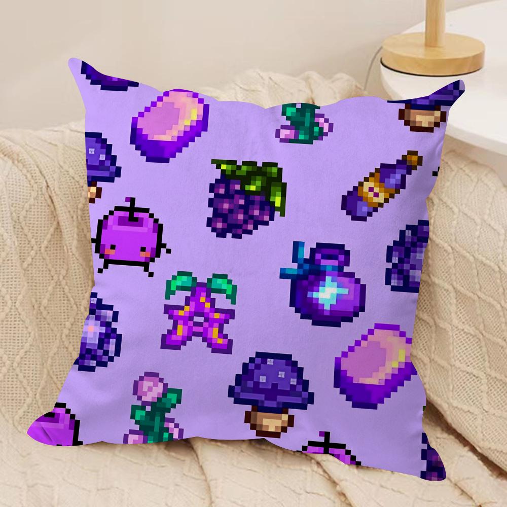 Game SStardew ValleyES Cushion Cover Soft Plush Fabric DoubleSided Printed Cushion Covers for All Seasons Home Decor