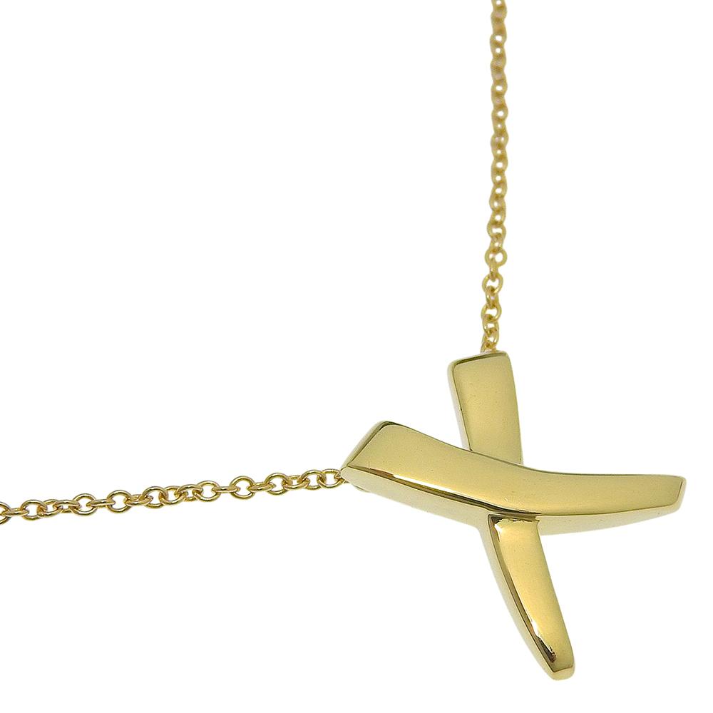 TIFFANY&Co. kiss Necklace Paloma Picasso K18 yellow gold 3.4g Women Used