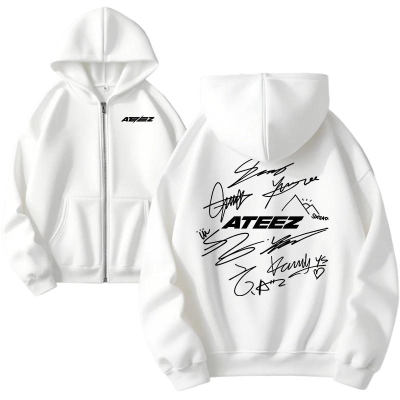 K-pop Zipper Hoodie for Woman High Quality Hooded Long Sleeve Jackets All Season Female Urban Sweatshirts
