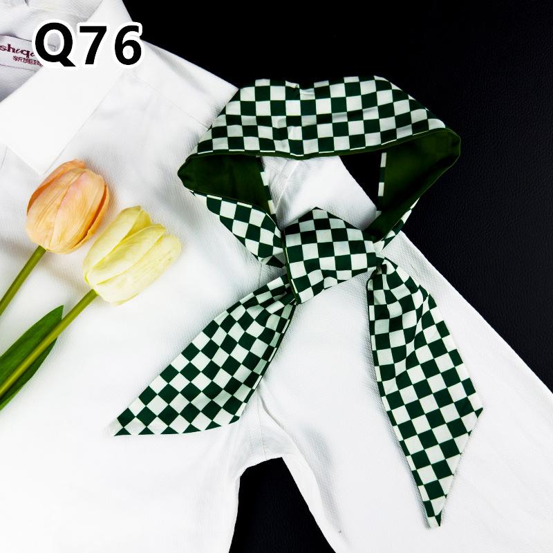 New Long Versatile Silk Scarf Tied Hair Band Bow Letter Floral Streamer Tied Bag Gift Small Silk Scarf