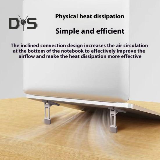 2Pcs Portable Laptop Stand Compact Design Portable Anti-Slip 3 Height Adjustment Notebook Bracket Computer Holders