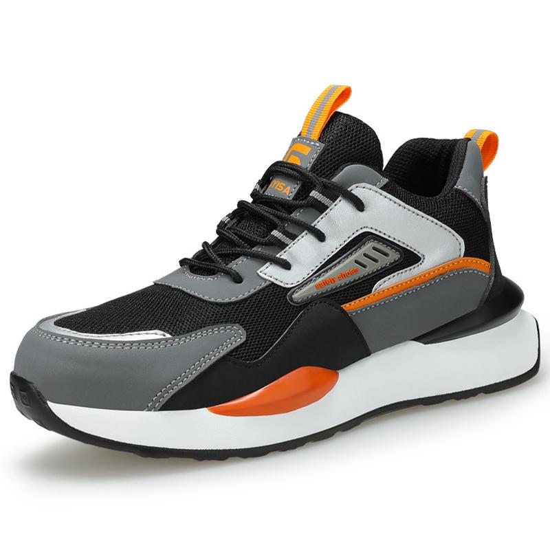 Pink Women'S Safety Shoes Fashion Sports Shoes Anti-Smash Anti Puncture Work Shoes Steel Toe Protection Shoes Security Boots